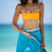  Eventail tissu coton et bois CAP FERRET / Simone & Georges