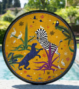 Plateau Rond Jaune JUNGLE (40 cm) /  ORTIGIA Sicilia