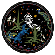Plateau Rond Noir JUNGLE (40 cm) /  ORTIGIA Sicilia